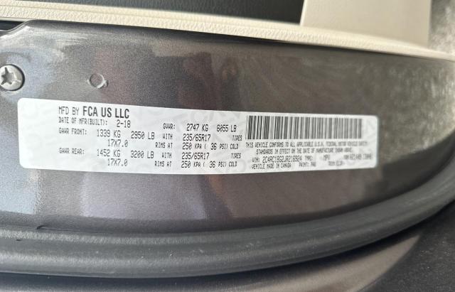 2C4RC1BG2JR216924 - 2018 CHRYSLER PACIFICA TOURING L 灰色 照片 10