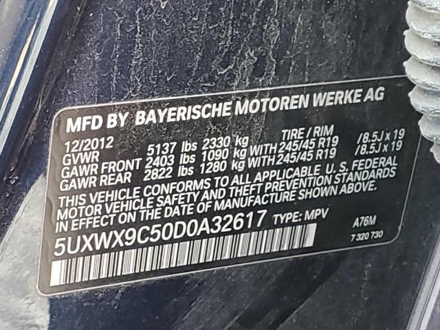 5UXWX9C50D0A32617 - 2013 BMW X3 XDRIVE28I BLUE photo 13