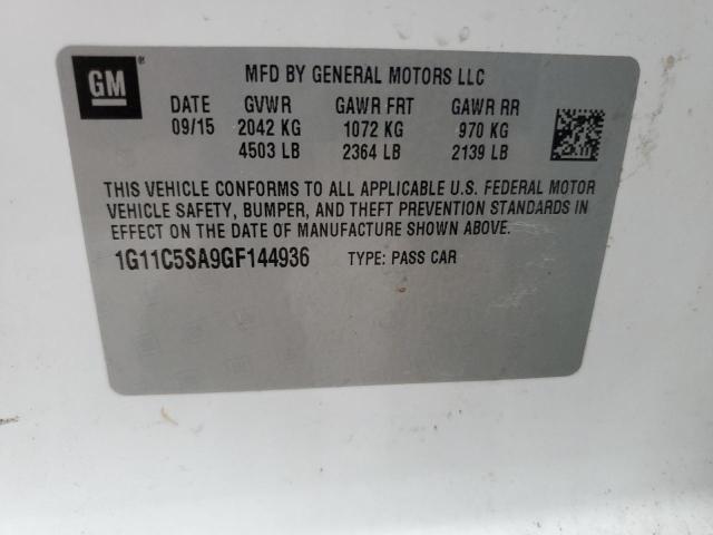 1G11C5SA9GF144936 - 2016 CHEVROLET MALIBU LIM LT 白色 照片 12