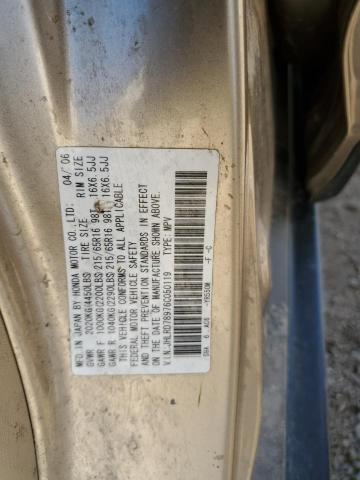 JHLRD78976C050119 - 2006 HONDA CR-V SE GOLD photo 12