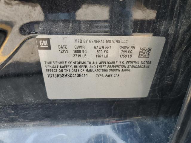 1G1JA5SH8C4138411 - 2012 CHEVROLET SONIC LS BLACK photo 12