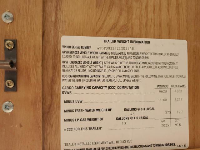 4YDT3032621205348 - 2002 KEYSTONE SPRINTER WHITE photo 10