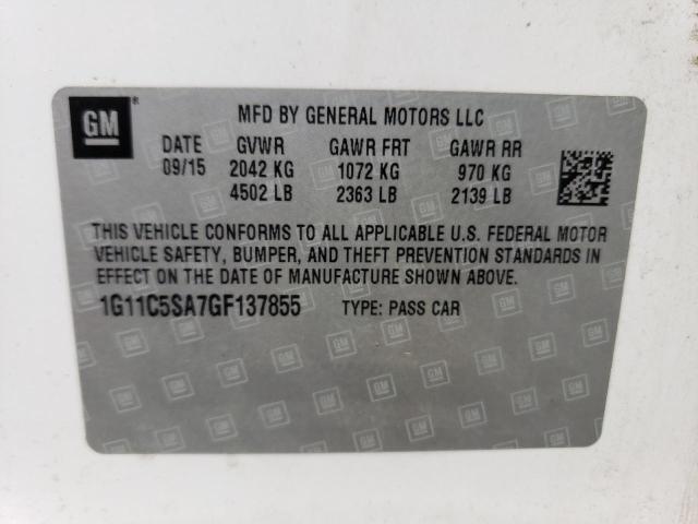 1G11C5SA7GF137855 - 2016 CHEVROLET MALIBU LIM LT 白色 照片 12