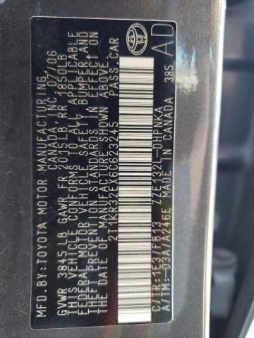 2T1KR32EX6C623245 - 2006 TOYOTA COROLLA MA XR GRAY photo 13