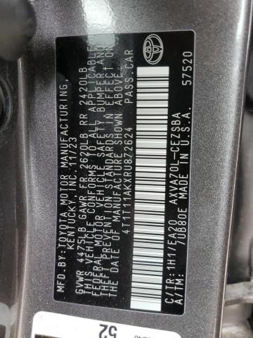 4T1T11AKXRU872624 - 2024 TOYOTA CAMRY SE NIGHT SHADE GRAY photo 12
