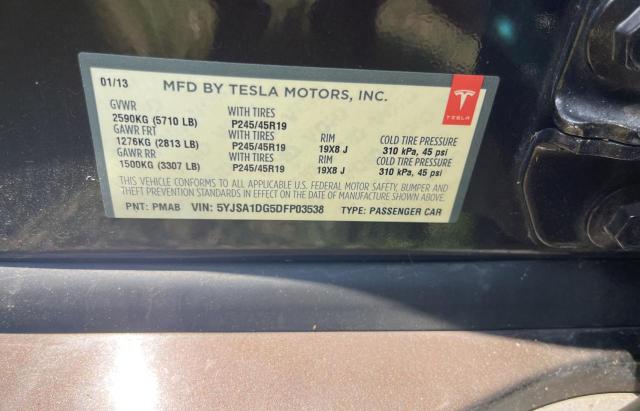 5YJSA1DG5DFP03538 - 2013 TESLA MODEL S ყავისფერი ფოტო 10