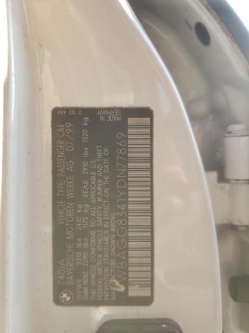 WBAGG8341YDN77869 - 2000 BMW 740 I AUTOMATIC WHITE photo 12