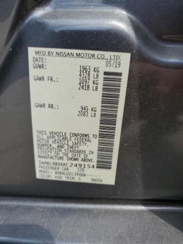 1N4BL4BVXKC249154 - 2019 NISSAN ALTIMA S 灰色 照片 12