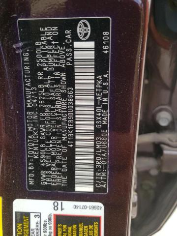 4T1BK1EB9DU038663 - 2013 TOYOTA AVALON BASE Bənövşəyi foto 12