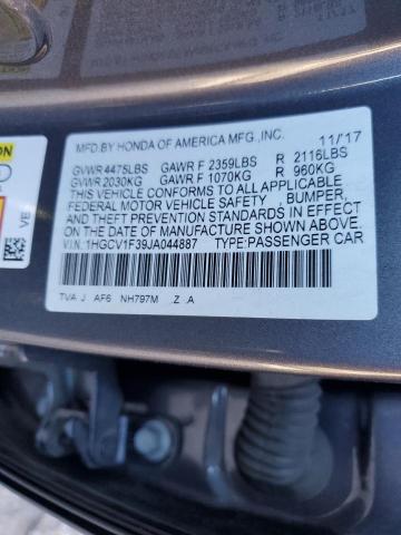 1HGCV1F39JA044887 - 2018 HONDA ACCORD SPORT GRAY photo 13