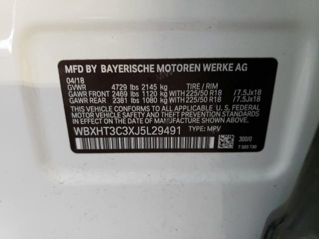 WBXHT3C3XJ5L29491 - 2018 BMW X1 XDRIVE28I WHITE photo 13