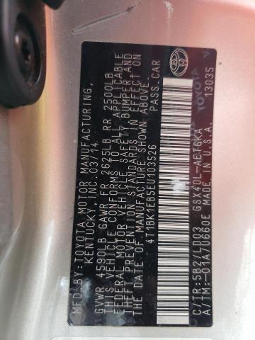 4T1BK1EB5EU103526 - 2014 TOYOTA AVALON BASE 金色 照片 13