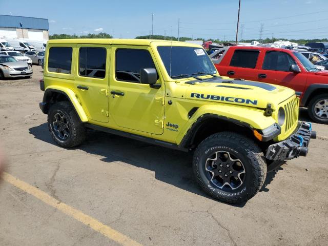 1C4JJXR62NW229902 - 2022 JEEP WRANGLER RUBICON 4XE YELLOW photo 4