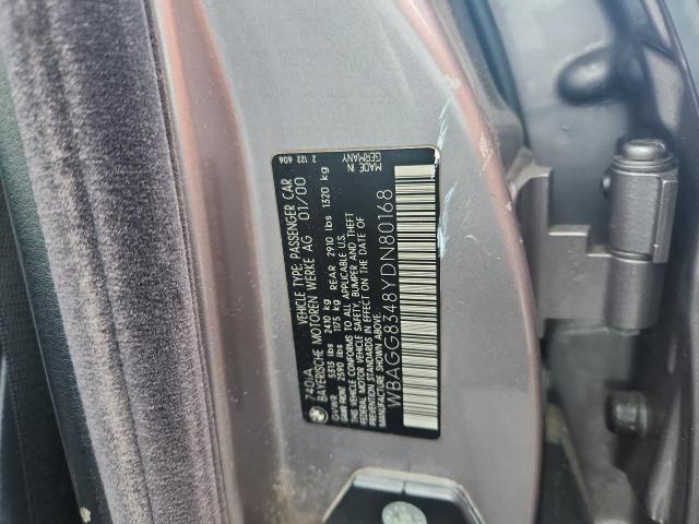 WBAGG8348YDN80168 - 2000 BMW 740 I AUTOMATIC SILVER photo 12