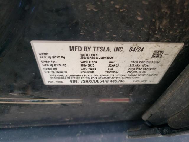 7SAXCDE54RF445246 - 2024 TESLA MODEL X BLACK photo 13