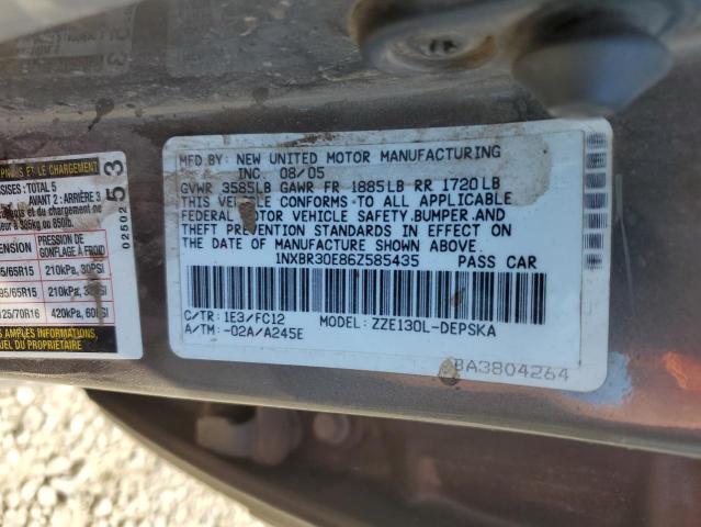 1NXBR30E86Z585435 - 2006 TOYOTA COROLLA CE GRAY photo 12