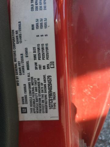 1GTCS196948204579 - 2004 GMC CANYON RED photo 12