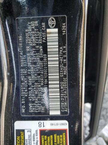 4T1BK1EB6EU103809 - 2014 TOYOTA AVALON BASE 黑色 照片 12