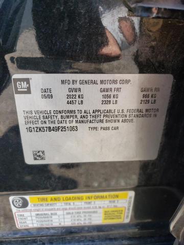 1G1ZK57B49F251063 - 2009 CHEVROLET MALIBU LTZ შავი ფოტო 12