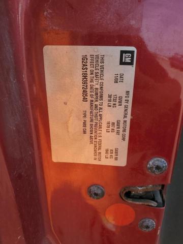1G2AS18H397240540 - 2009 PONTIAC G5 Bordeaux photo 12
