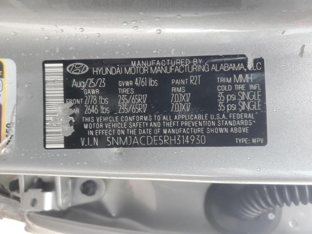 5NMJACDE5RH314930 - 2024 HYUNDAI TUCSON SE ნაცრისფერი ფოტო 13