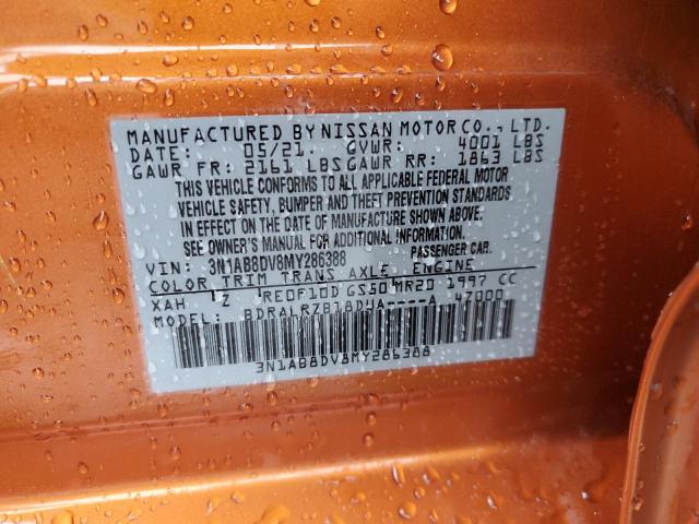 3N1AB8DV8MY286388 - 2021 NISSAN SENTRA SR ORANGE photo 12