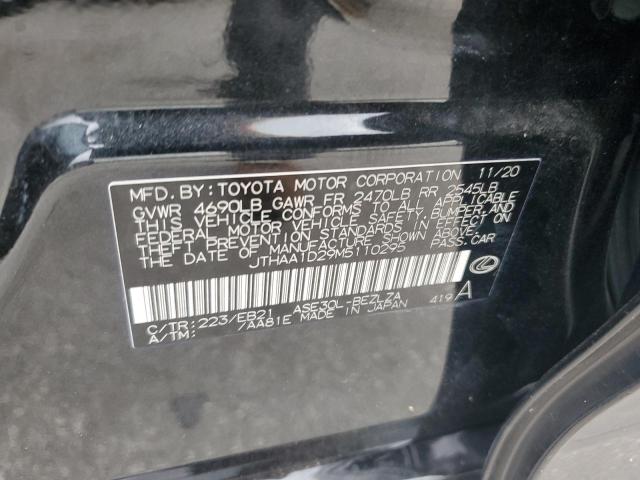 JTHAA1D29M5110295 - 2021 LEXUS IS 300 BLACK photo 10