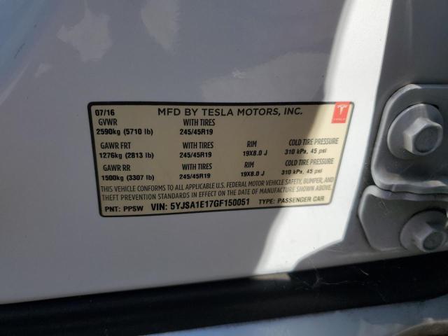 5YJSA1E17GF150051 - 2016 TESLA MODEL S Ağ foto 12
