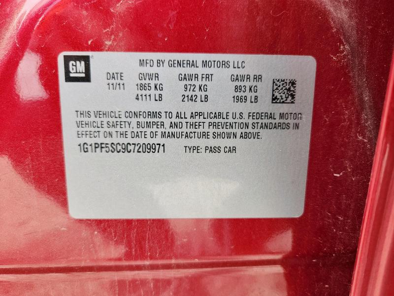 1G1PF5SC9C7209971 - 2012 CHEVROLET CRUZE LT RED photo 12