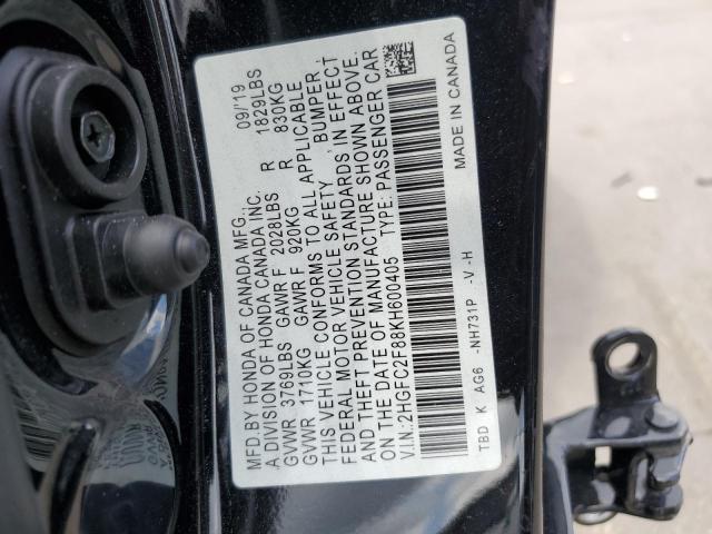 2HGFC2F88KH600405 - 2019 HONDA CIVIC SPORT 黑色 照片 13