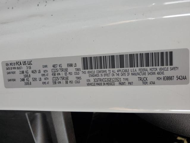 3C6TRVCG3GE123521 - 2016 RAM PROMASTER 2500 HIGH 白色 照片 13