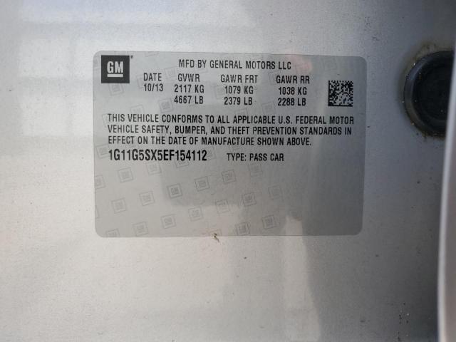 1G11G5SX5EF154112 - 2014 CHEVROLET MALIBU 3LT SILVER photo 12