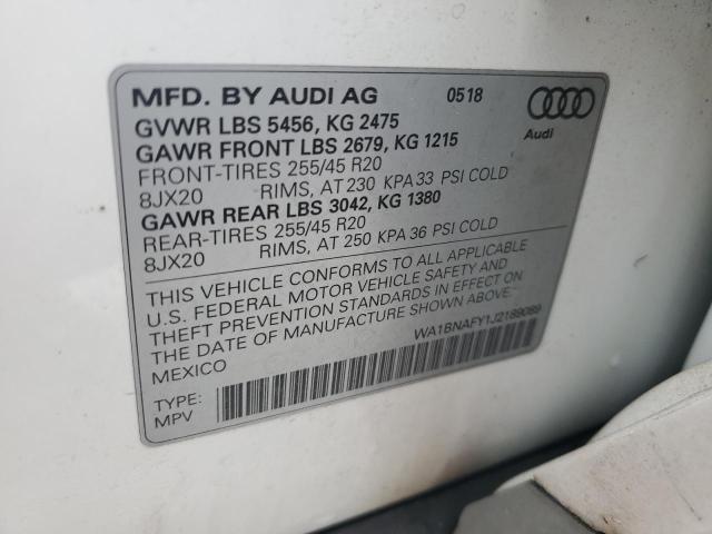 WA1BNAFY1J2189089 - 2018 AUDI Q5 PREMIUM PLUS WHITE photo 14