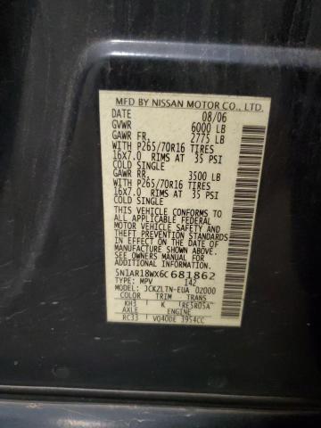 5N1AR18WX6C681862 - 2006 NISSAN PATHFINDER LE BLACK photo 13