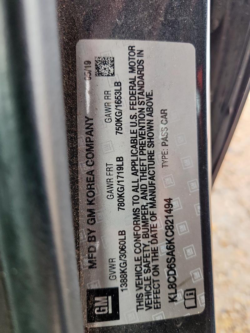 KL8CD6SA6KC821494 - 2019 CHEVROLET SPARK 1LT Boz foto 12