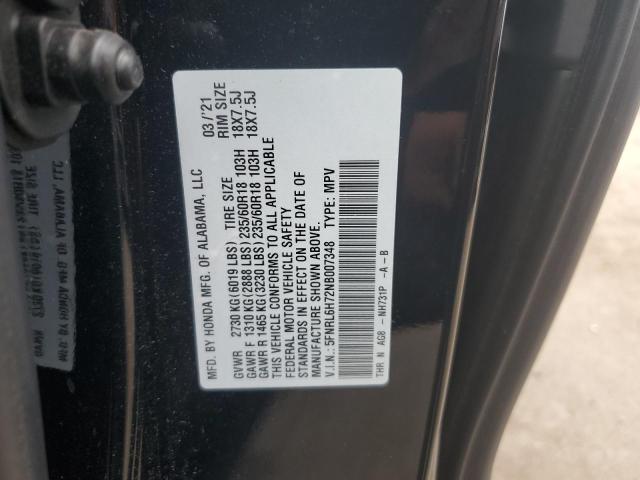 5FNRL6H72NB007348 - 2022 HONDA ODYSSEY EXL 黑色 照片 13