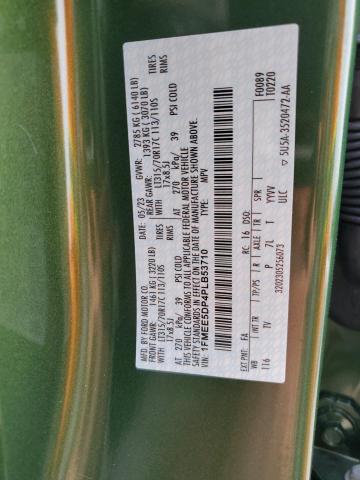 1FMEE5DP4PLB53710 - 2023 FORD BRONCO BASE GREEN photo 13