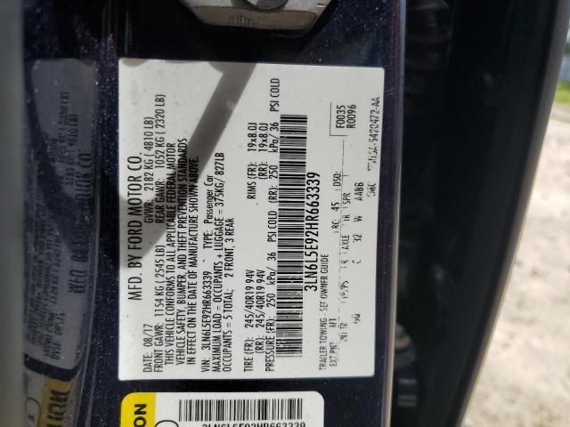 3LN6L5E92HR663339 - 2017 LINCOLN MKZ RESERVE BLUE photo 13