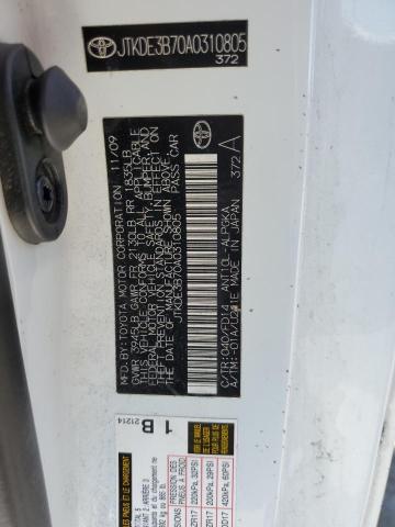 JTKDE3B70A0310805 - 2010 TOYOTA SCION TC 白色 照片 13