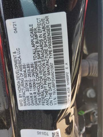 19UUB6F5XMA010957 - 2021 ACURA TLX TECH A BLACK photo 13