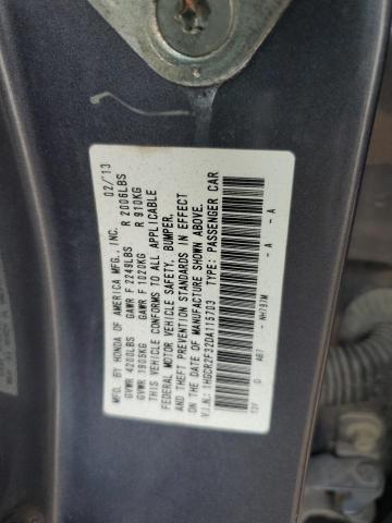 1HGCR2F32DA115703 - 2013 HONDA ACCORD LX GRAY photo 12