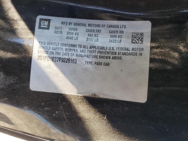 2G1FD1E37F9226163 - 2015 CHEVROLET CAMARO LT BLACK photo 12