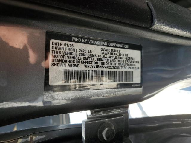 YV1RH527362539355 - 2006 VOLVO S60 R GRAY photo 12