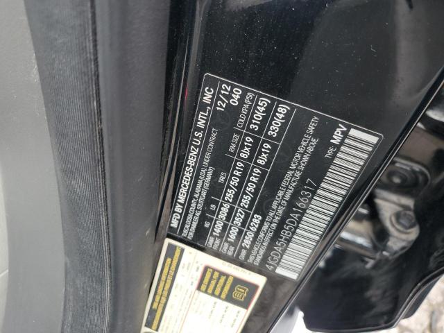 4JGDA5HB5DA166317 - 2013 MERCEDES-BENZ ML 350 4MATIC BLACK photo 12