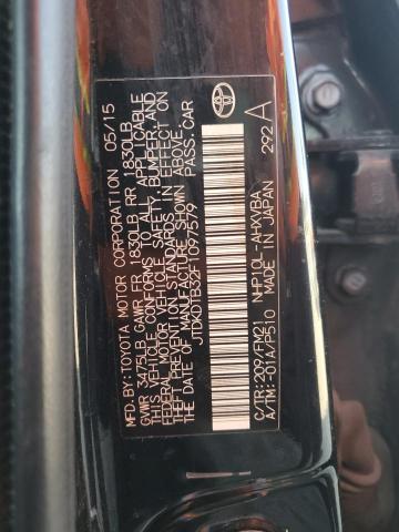 JTDKDTB32F1097579 - 2015 TOYOTA PRIUS C BLACK photo 12