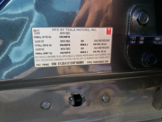5YJSA1E12HF186991 - 2017 TESLA MODEL S Grafit foto 12