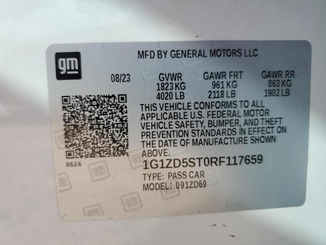 1G1ZD5ST0RF117659 - 2024 CHEVROLET MALIBU LT WHITE photo 12