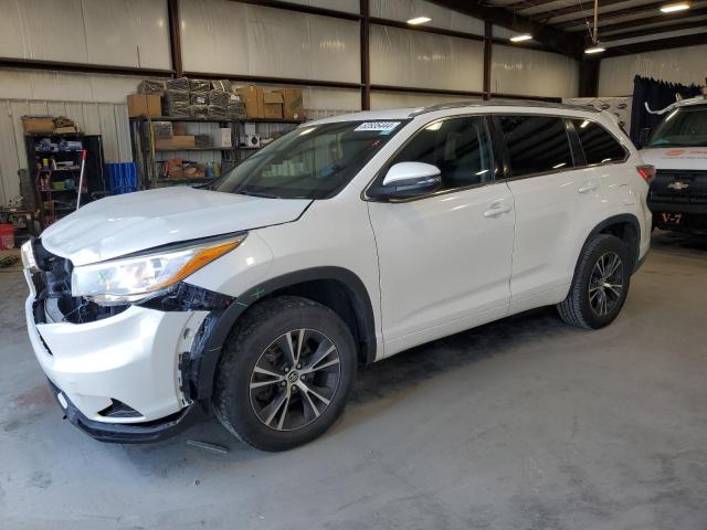 5TDKKRFH2GS122743 - 2016 TOYOTA HIGHLANDER XLE WHITE photo 1