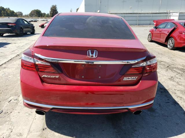 1HGCR2F10HA251218 - 2017 HONDA ACCORD SPORT SPECIAL EDITION RED photo 6