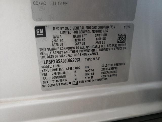 LRBFXBSA0JD029093 - 2018 BUICK ENVISION PREFERRED SILVER photo 14